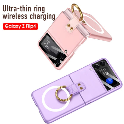 For Samsung Galaxy Z Flip4 GKK MagSafe Ultrathin Integrated Shockproof Phone Case with Ring Holder(Purple) - Galaxy Z Flip4 5G Cases by GKK | Online Shopping UK | buy2fix