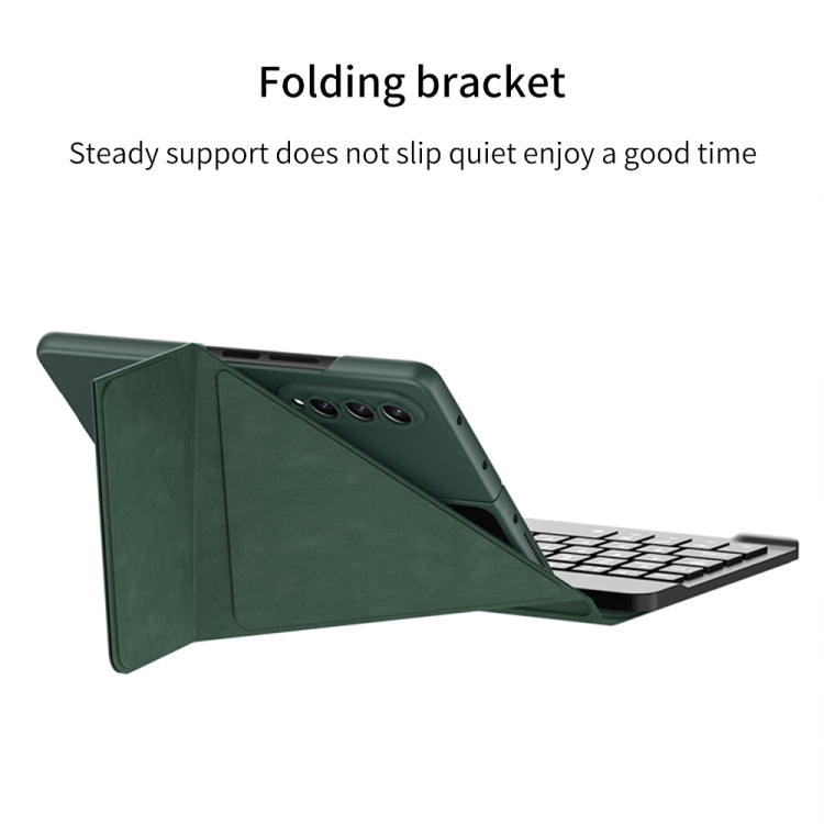 For Samsung Galaxy Z Fold4 GKK Magnetic Folding Bluetooth Keyboard Leather Case with Pen(Green) - Samsung Keyboard by GKK | Online Shopping UK | buy2fix