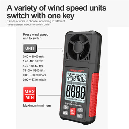 HABOTEST HT605 Portable Intelligent Digital Display Handheld Wind Speed Tester - Tachometers & Anemometer by HABOTEST | Online Shopping UK | buy2fix