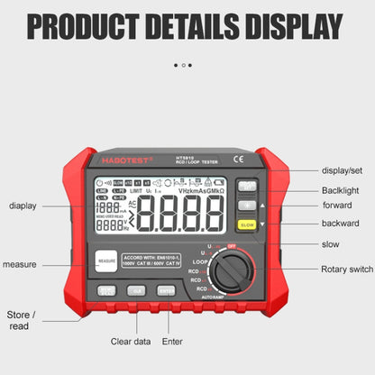 HABOTEST HT5910 Leakage Switch & Loop Resistance Tester - Battery & Resistance Tester by HABOTEST | Online Shopping UK | buy2fix