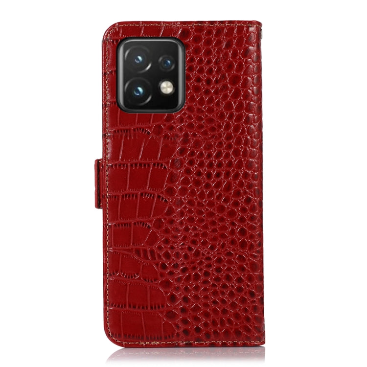 For Motorola Moto X40 Pro Crocodile Top Layer Cowhide Leather Phone Case(Red) - Motorola Cases by buy2fix | Online Shopping UK | buy2fix