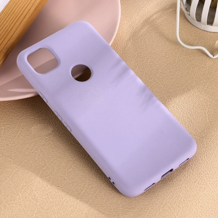 For Google Pixel 4a Pure Color Liquid Silicone Shockproof Full Coverage Case(Purple) - Mobile Accessories by buy2fix | Online Shopping UK | buy2fix