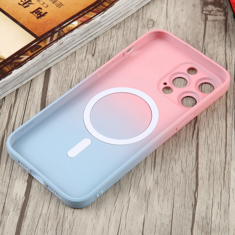 For iPhone 11 Liquid TPU Silicone Gradient MagSafe Phone Case(Pink Blue) - iPhone 11 Cases by buy2fix | Online Shopping UK | buy2fix