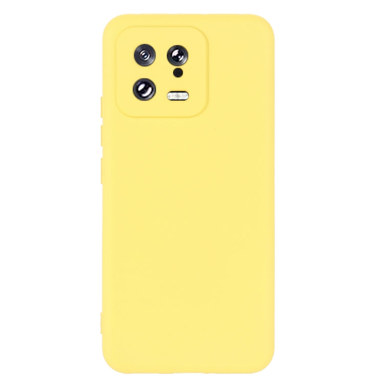 For Xiaomi 13 Pure Color Liquid Silicone Shockproof Phone Case(Yellow) - 13 Cases by buy2fix | Online Shopping UK | buy2fix