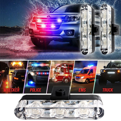 4 in 1 Car 12LEDs Grille Flash Lights Warning Lights with Wireless Remote Control, Color:Red White - In Car by buy2fix | Online Shopping UK | buy2fix