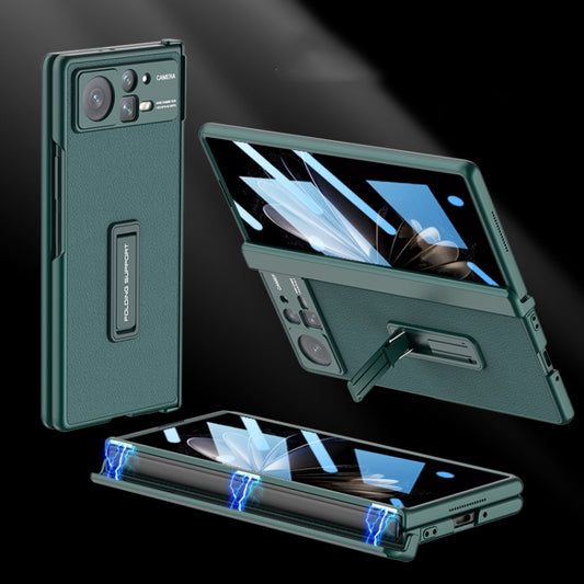 For Xiaomi Mix Fold 2 GKK Magnetic Hinge Flip Leather Phone Case with Holder(Green) - Xiaomi Cases by GKK | Online Shopping UK | buy2fix