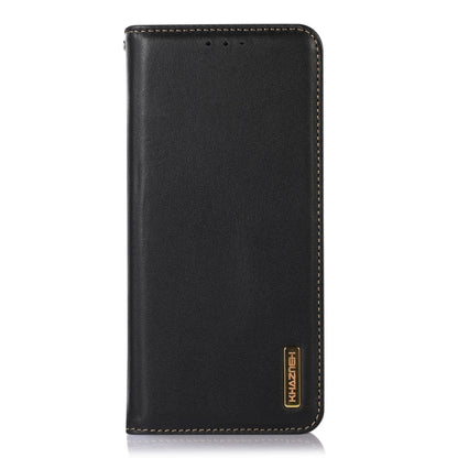 For Motorola Moto G73 5G KHAZNEH Nappa Top Layer Cowhide Leather Phone Case(Black) - Motorola Cases by buy2fix | Online Shopping UK | buy2fix