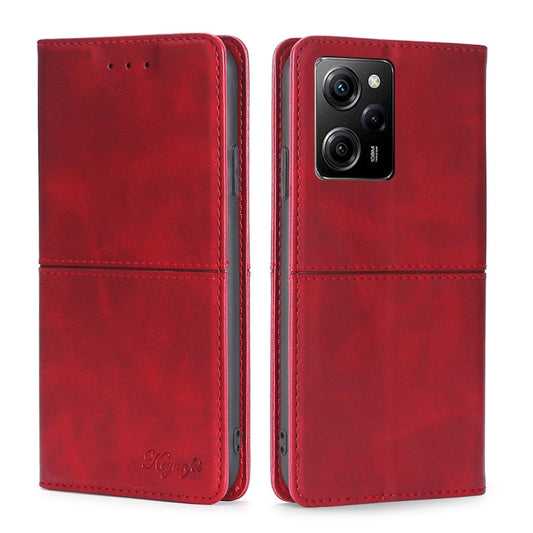 For Xiaomi Poco X5 Pro / Redmi Note 12 Pro Speed Cow Texture Magnetic Horizontal Flip Leather Phone Case(Red) - Xiaomi Cases by buy2fix | Online Shopping UK | buy2fix