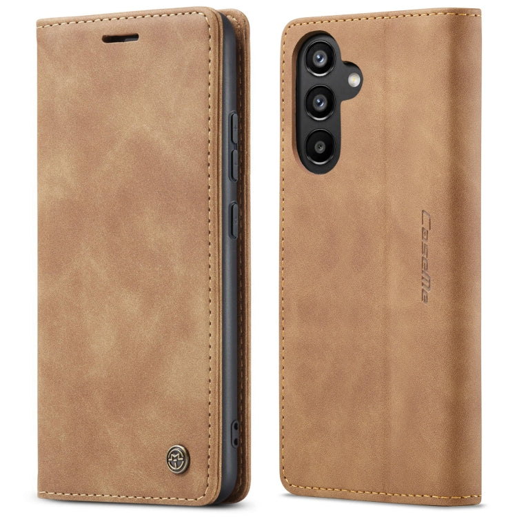 For Samsung Galaxy A34 5G CaseMe 013 Multifunctional Horizontal Flip Leather Phone Case(Brown) - Galaxy Phone Cases by CaseMe | Online Shopping UK | buy2fix