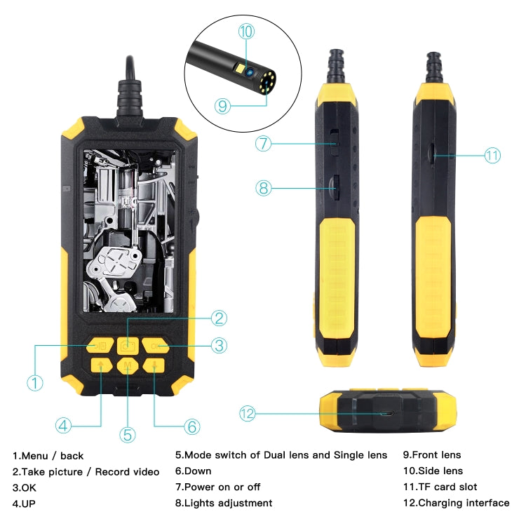 P50 4.5 inch Dual Camera with Screen Endoscope, Length:10m(8mm) - Consumer Electronics by buy2fix | Online Shopping UK | buy2fix