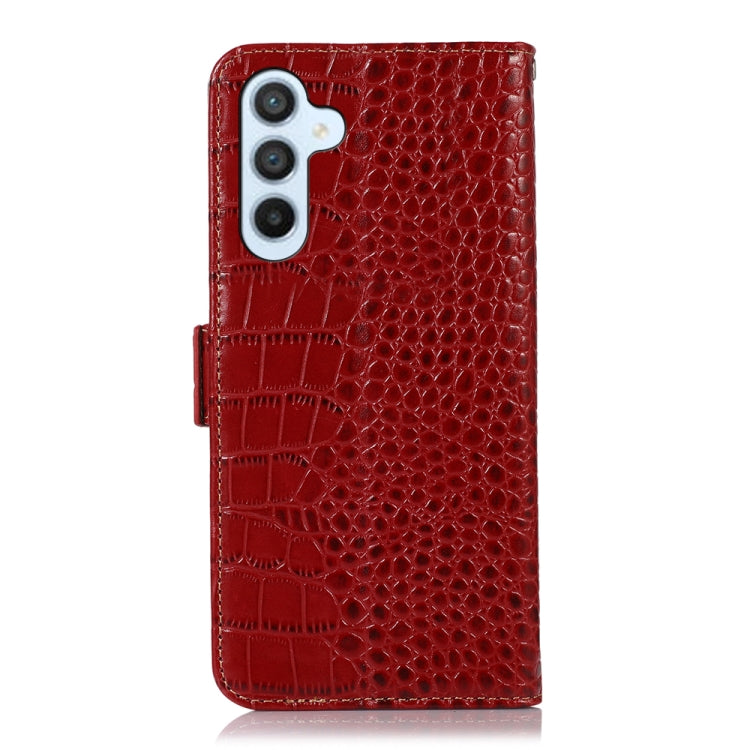 For Samsung Galaxy A24 4G Crocodile Top Layer Cowhide Leather Phone Case(Red) - Galaxy Phone Cases by buy2fix | Online Shopping UK | buy2fix