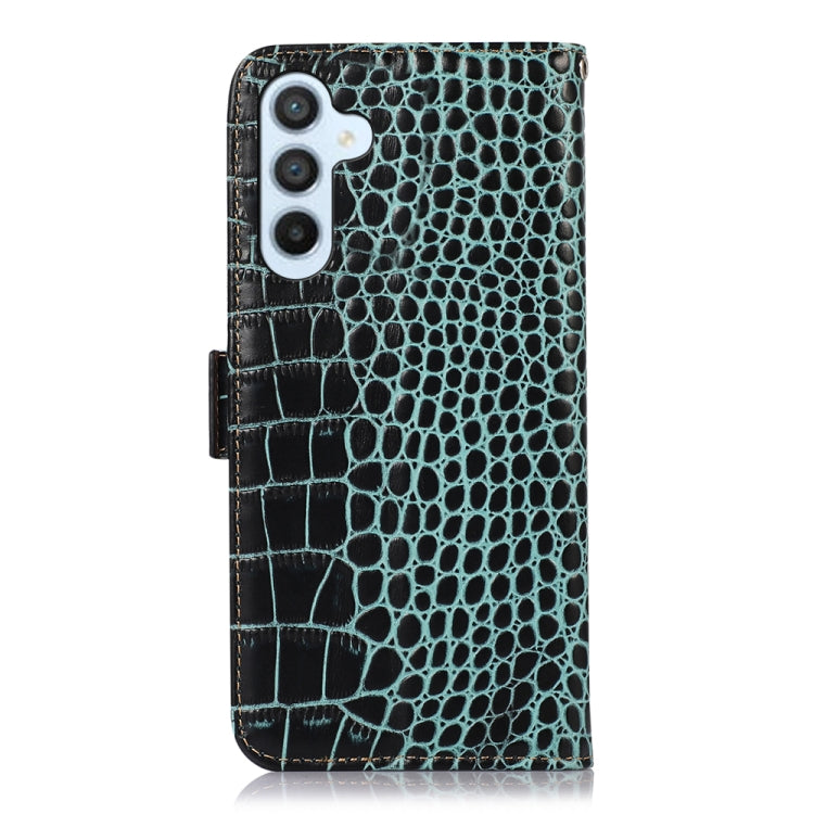 For Samsung Galaxy A24 4G Crocodile Top Layer Cowhide Leather Phone Case(Green) - Galaxy Phone Cases by buy2fix | Online Shopping UK | buy2fix