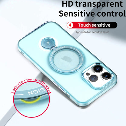 For iPhone 14 Pro 360 Degree Rotation Holder MagSafe Magnetic Phone Case(Light Blue) - iPhone 14 Pro Cases by buy2fix | Online Shopping UK | buy2fix