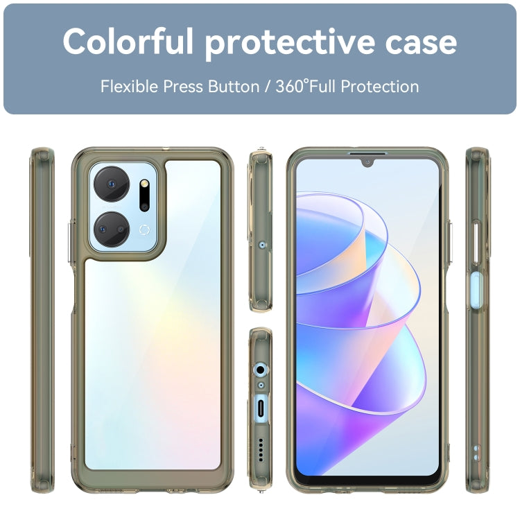 For Honor X7A Colorful Series Acrylic + TPU Phone Case(Transparent Grey) - Honor Cases by buy2fix | Online Shopping UK | buy2fix