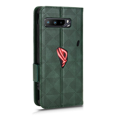 For Asus ROG Phone 3 Strix / 3 ZS661KL Symmetrical Triangle Leather Phone Case(Green) - ASUS Cases by buy2fix | Online Shopping UK | buy2fix