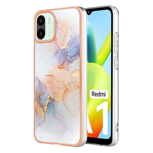 For Xiaomi Redmi A1 Electroplating IMD TPU Phone Case(White Marble) - Xiaomi Cases by buy2fix | Online Shopping UK | buy2fix