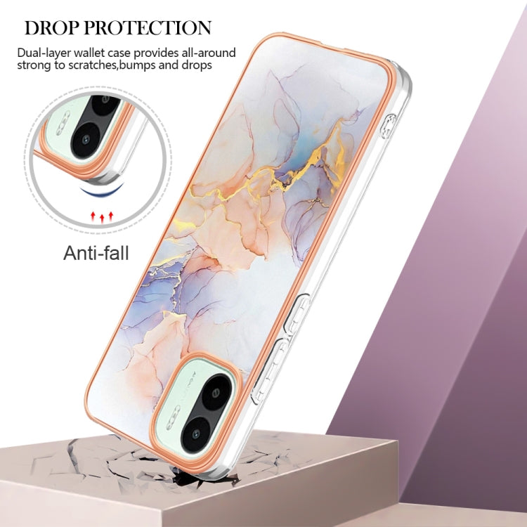 For Xiaomi Redmi A1 Electroplating IMD TPU Phone Case(White Marble) - Xiaomi Cases by buy2fix | Online Shopping UK | buy2fix