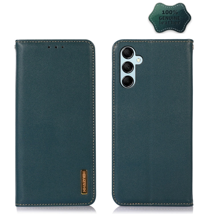 For Samsung Galaxy M14 5G KHAZNEH Nappa Top Layer Cowhide Leather Phone Case(Green) - Galaxy Phone Cases by buy2fix | Online Shopping UK | buy2fix