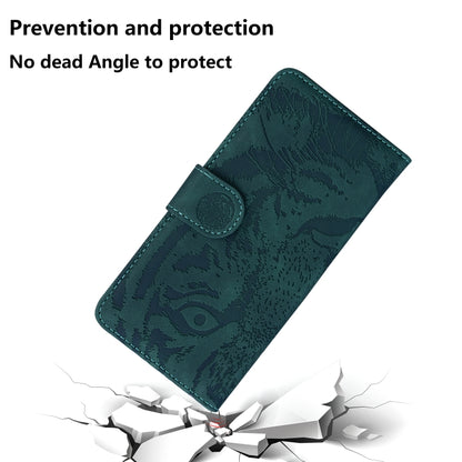 For Xiaomi Redmi 12C / 11A Tiger Embossing Pattern Flip Leather Phone Case(Green) - Xiaomi Cases by buy2fix | Online Shopping UK | buy2fix