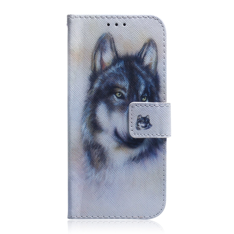 For TCL 408 Coloured Drawing Flip Leather Phone Case(White Wolf) - More Brand by buy2fix | Online Shopping UK | buy2fix