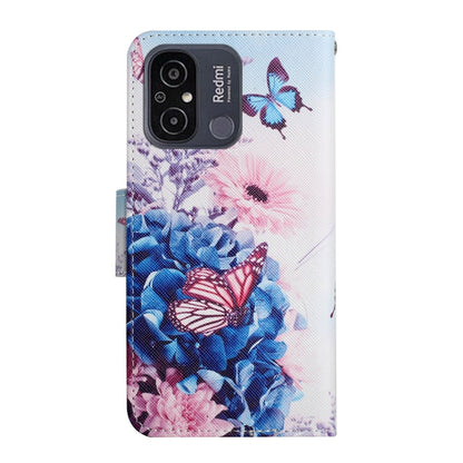 For Xiaomi Redmi 12C Colored Drawing Pattern Flip Leather Phone Case(Purple Butterfly) - Xiaomi Cases by buy2fix | Online Shopping UK | buy2fix