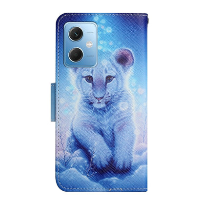 For Xiaomi Redmi Note 12 5G Global/Poco X5 Colored Drawing Pattern Flip Leather Phone Case(Little Leopard) - Note 12 Cases by buy2fix | Online Shopping UK | buy2fix