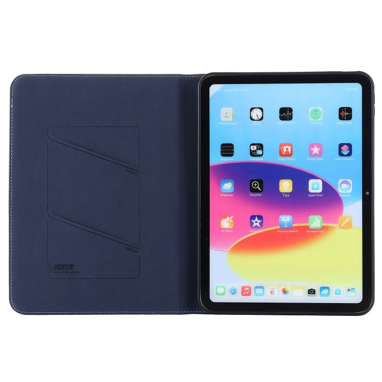 For iPad 10th Gen 10.9 2022 GEBEI Silk Texture Flip Tablet Leather Case(Blue) - iPad 10th Gen 10.9 Cases by GEBEI | Online Shopping UK | buy2fix