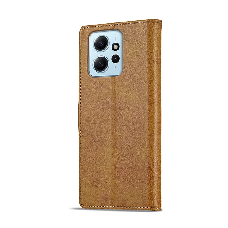 For Xiaomi Redmi Note 12 4G Global LC.IMEEKE Calf Texture Leather Phone Case(Brown) - Note 12 Cases by LC.IMEEKE | Online Shopping UK | buy2fix