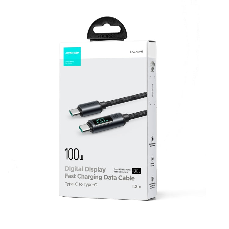 JOYROOM S-CC100A16 100W USB-C / Type-C to USB-C / Type-C Digital Display Fast Charging Data Cable, Length:1.2m(Black) -  by JOYROOM | Online Shopping UK | buy2fix