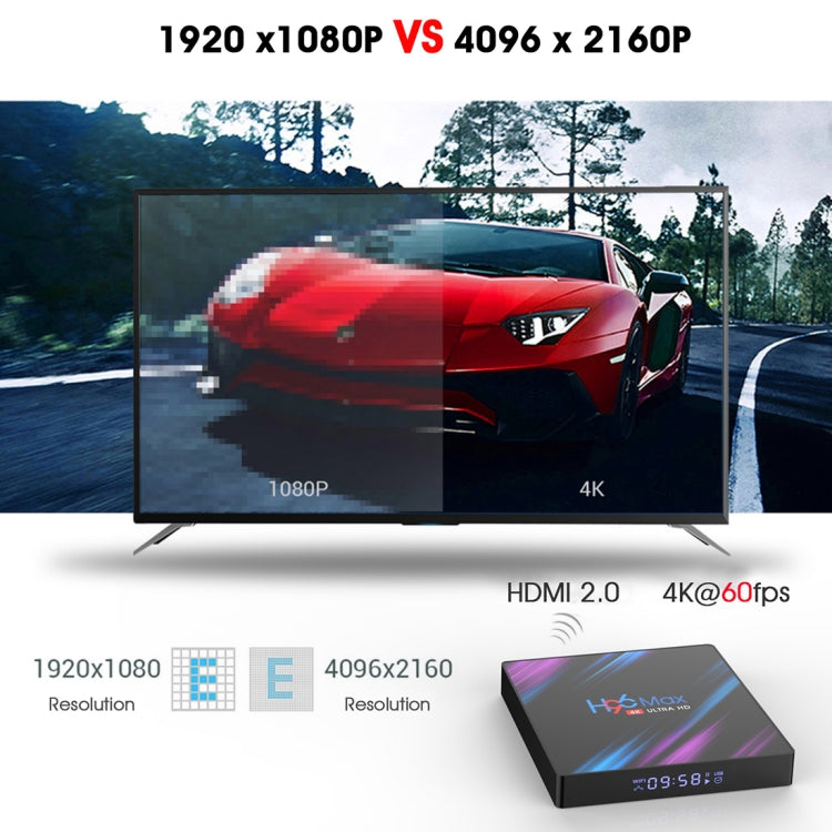 H96 Max-3318 4K Ultra HD Android TV Box with Remote Controller, Android 10.0, RK3318 Quad-Core 64bit Cortex-A53, 4GB+32GB, Support TF Card / USBx2 / AV / Ethernet, Plug Specification:UK Plug - Consumer Electronics by buy2fix | Online Shopping UK | buy2fix