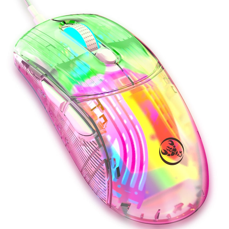 X400 7 Keys Transparent RGB Wired Gaming Mouse - Wired Mice by REMAX | Online Shopping UK | buy2fix