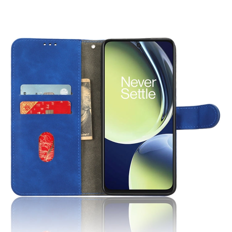 For OnePlus Nord CE 3 Skin Feel Magnetic Flip Leather Phone Case(Blue) - OnePlus Cases by buy2fix | Online Shopping UK | buy2fix