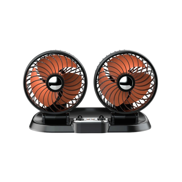 F622U Car Creative Folding Rotatable Double Head Electric Cooling Fan with Dual USB Charging Port, Style:24V Cigarette Lighter - In Car by buy2fix | Online Shopping UK | buy2fix