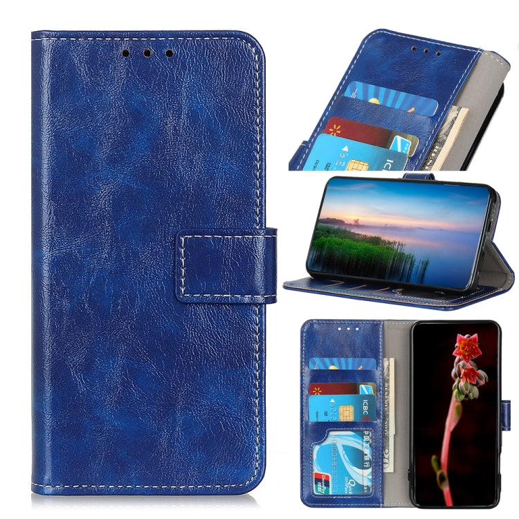 For Nokia C32 4G Retro Crazy Horse Texture Leather Phone Case(Blue) - Nokia Cases by buy2fix | Online Shopping UK | buy2fix