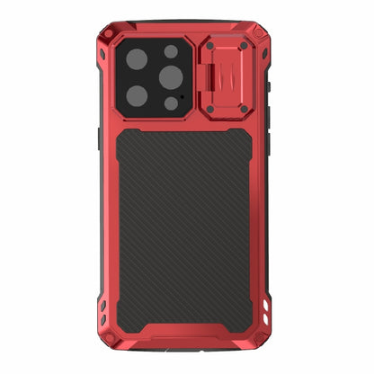 For iPhone 14 Pro RedPepper Silver Shield Series All-inclusive Lens Metal Phone Case(Red) - iPhone 14 Pro Cases by RedPepper | Online Shopping UK | buy2fix