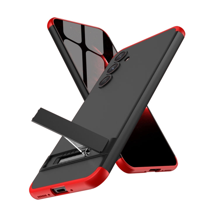 For Samsung Galaxy A54 5G GKK Three Stage Splicing Full Coverage PC Phone Case with Stand(Black Red) - Galaxy Phone Cases by GKK | Online Shopping UK | buy2fix