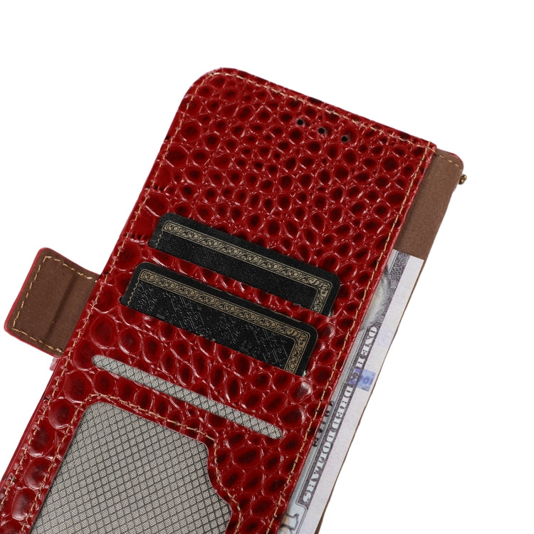 For Nokia C22 4G Crocodile Top Layer Cowhide Leather Phone Case(Red) - Nokia Cases by buy2fix | Online Shopping UK | buy2fix