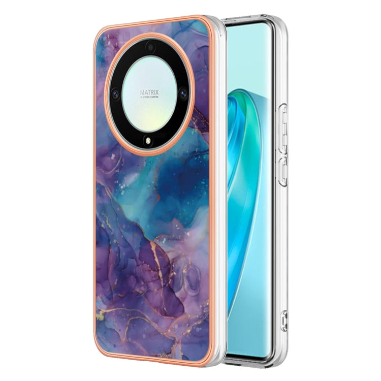 For Honor X9a / Magic5 Lite Electroplating Marble Dual-side IMD Phone Case(Purple 016) - Honor Cases by buy2fix | Online Shopping UK | buy2fix