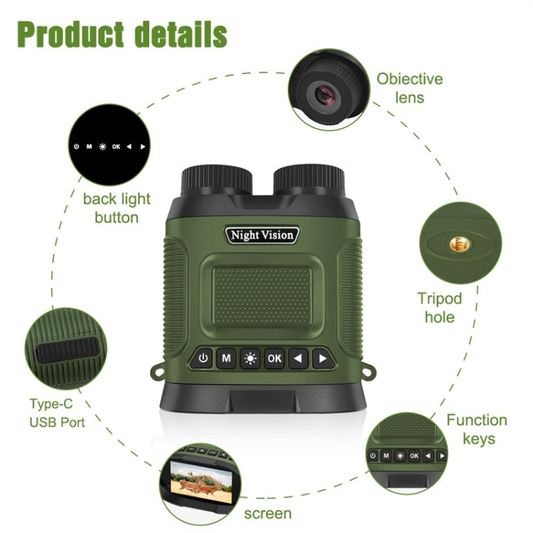 DT29 3 inch IPS Screen Binoculars Digital Binoculars Night Vision(Green) - Binoculars by buy2fix | Online Shopping UK | buy2fix