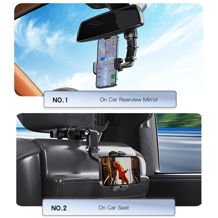 Yesido C192 Car Rearview Mirror Using Phone Holder(Black) - Universal Car Holders by Yesido | Online Shopping UK | buy2fix