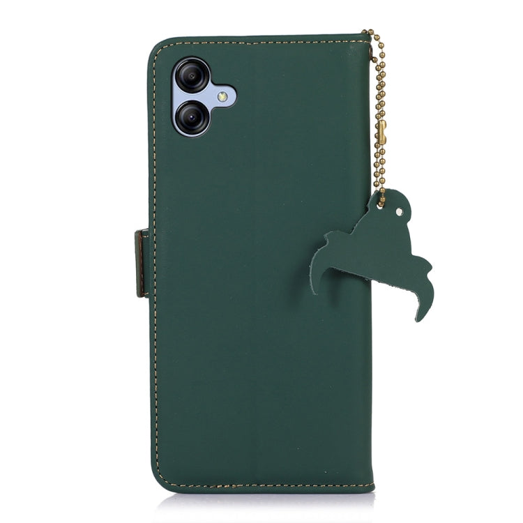 For Samsung Galaxy F14 5G Genuine Leather Magnetic RFID Leather Phone Case(Green) - Galaxy Phone Cases by buy2fix | Online Shopping UK | buy2fix