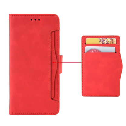 For Nokia C32 4G Skin Feel Calf Texture Card Slots Leather Phone Case(Red) - Nokia Cases by buy2fix | Online Shopping UK | buy2fix