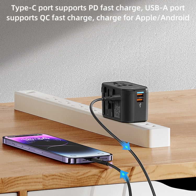 USAMS CC179 T59 20W Fast Charger Power Adapter(Black) - USB Charger by USAMS | Online Shopping UK | buy2fix