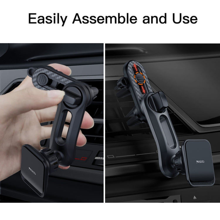 Yesido C106 Car Air Outlet Dual Clip Magsafe Magnetic Phone Navigation Holder(Black) -  by Yesido | Online Shopping UK | buy2fix