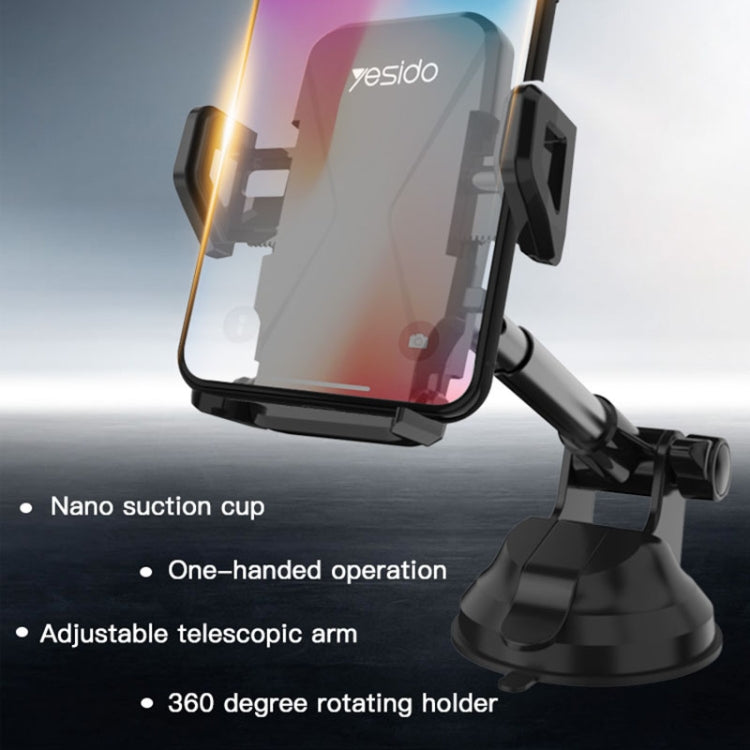Yesido C40 Car Foldable 360 Degree Rotation Automatic Clip Phone Holder(Black) -  by Yesido | Online Shopping UK | buy2fix