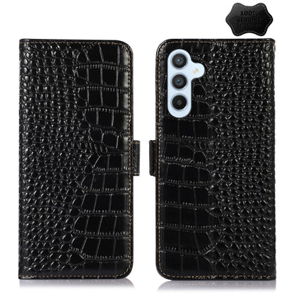 For Samsung Galaxy M54 5G Crocodile Top Layer Cowhide Leather Phone Case(Black) - Galaxy Phone Cases by buy2fix | Online Shopping UK | buy2fix