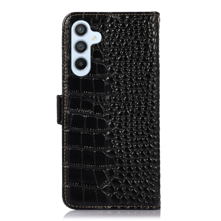 For Samsung Galaxy M54 5G Crocodile Top Layer Cowhide Leather Phone Case(Black) - Galaxy Phone Cases by buy2fix | Online Shopping UK | buy2fix