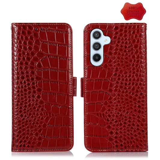 For Samsung Galaxy M54 5G Crocodile Top Layer Cowhide Leather Phone Case(Red) - Galaxy Phone Cases by buy2fix | Online Shopping UK | buy2fix