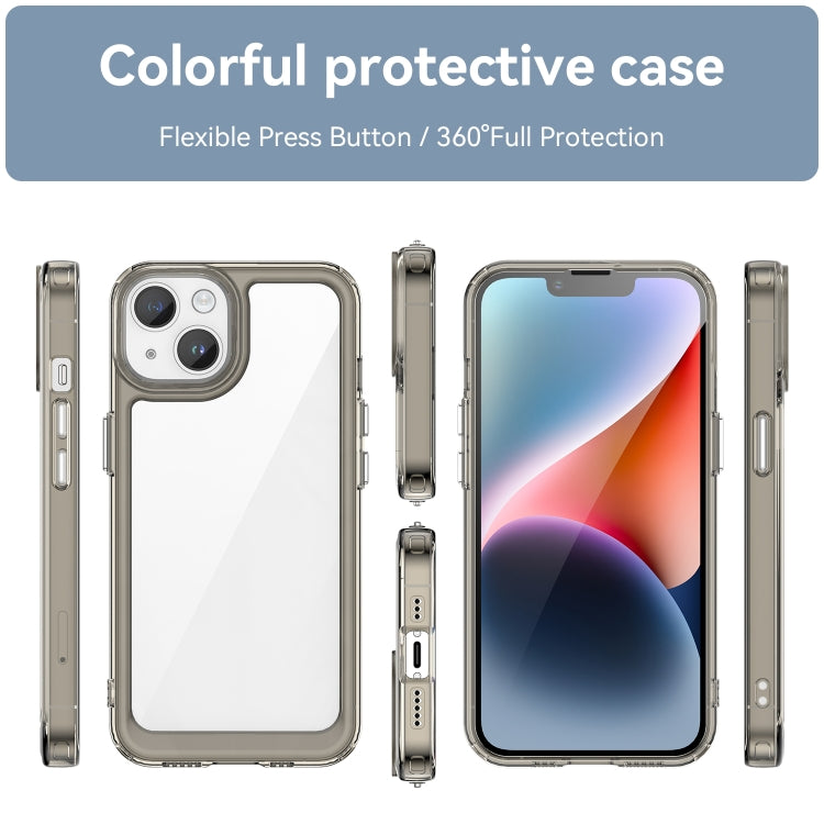 For iPhone 15 Plus Colorful Series Acrylic + TPU Phone Case(Transparent Grey) - iPhone 15 Plus Cases by buy2fix | Online Shopping UK | buy2fix
