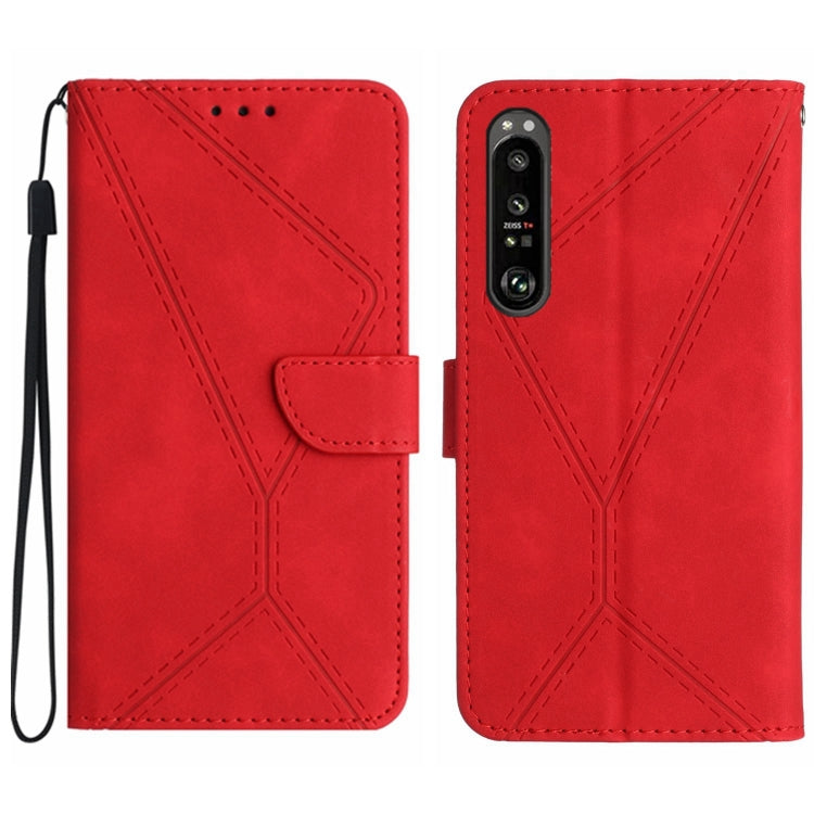 For Sony Xperia 1 III Stitching Embossed Leather Phone Case(Red) - Sony Cases by buy2fix | Online Shopping UK | buy2fix